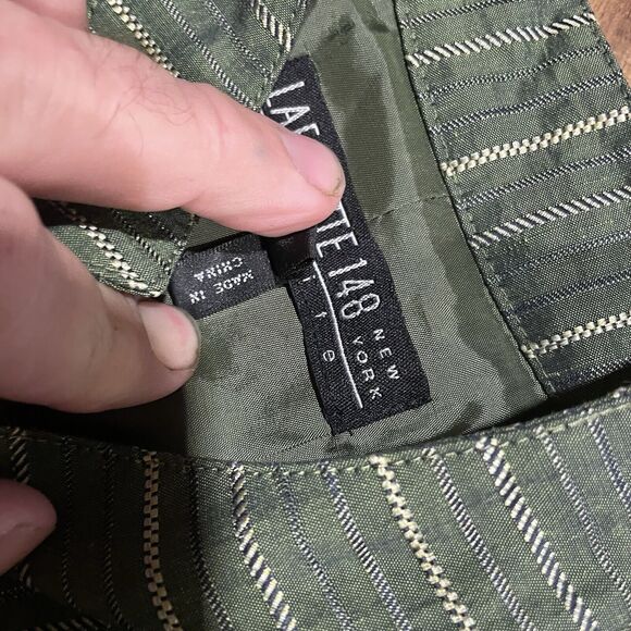 Lafayette 148 Blazer Striped Linen Belted Tie Utility Jacket Womens Size 4 - Picture 6 of 8